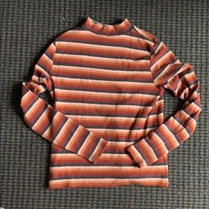 Striped Mock Neck
